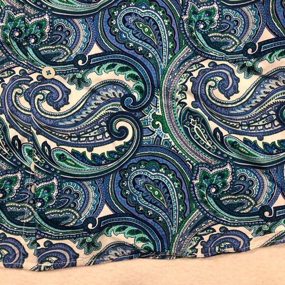 Alan Flusser Shirt Mens XXL Paisley Print Button Down Shirt Casual Contrast Cuff - Picture 7 of 14